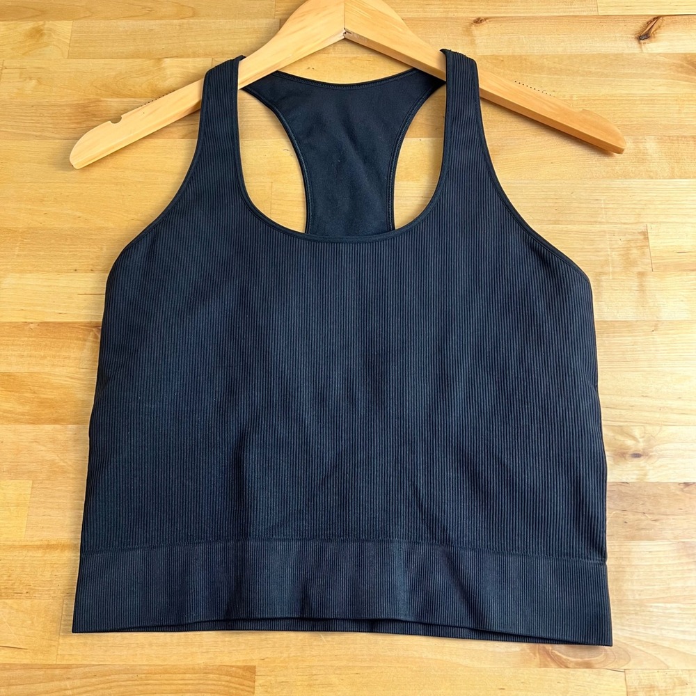 DSG Tank Top Momentum Seamless Racerback Womens Size M Black Ribbed Active NEW